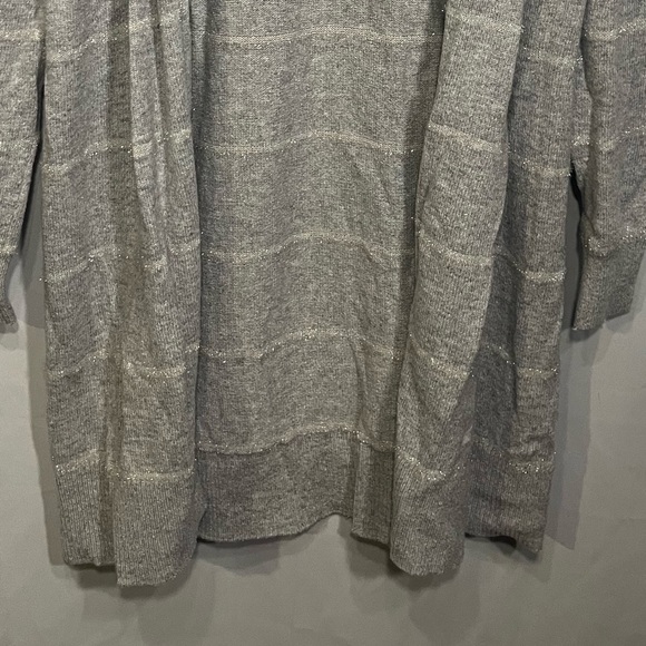 Michael Kors Tinsel Stripe Cardigan Gray Size L - Picture 4 of 10